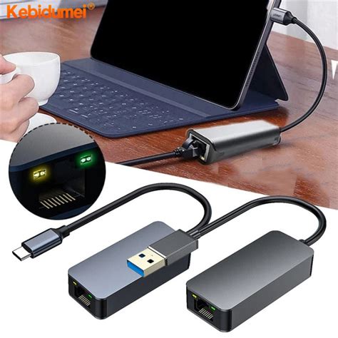 Kebidumei 2500Mbps USB C 2 5G External Ethernet Gigabit Adapter Type C