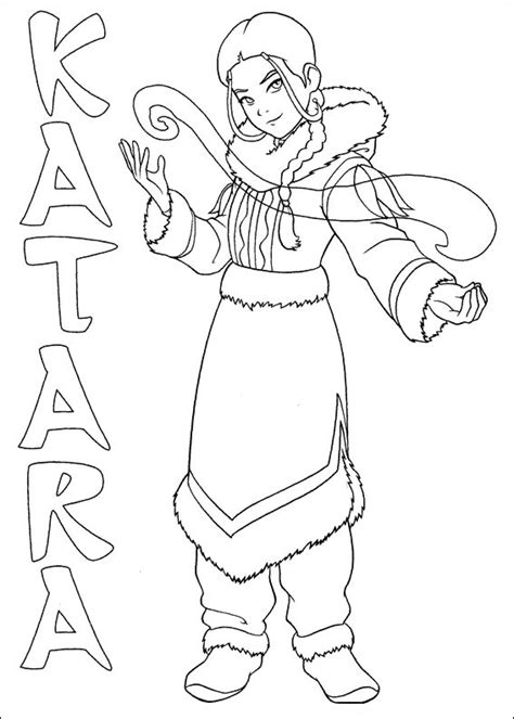 Katara De Avatar Para Colorear Imprimir E Dibujar Coloringonly