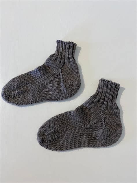 Hand Knitted Merino Wool Socks For Kids 3 And 4 Year Olds Dark Grey