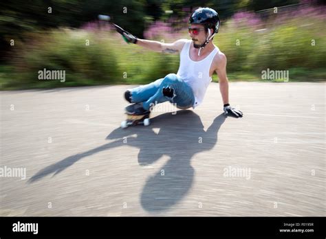 Stuttgart, Germany. 5th Aug, 2015. Michael Tongern races downhill on ...