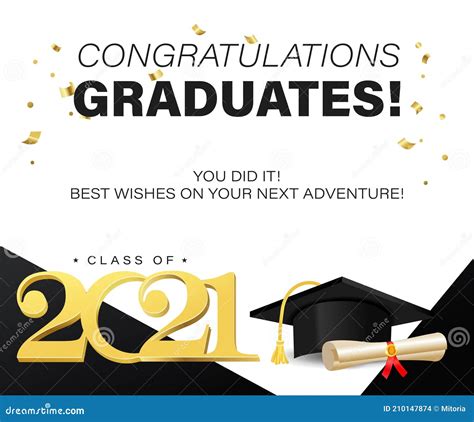 Congratulations Graduates Background Template With Graduation Wishes