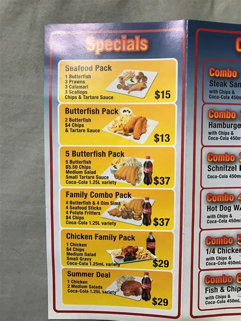 Menu At Forbes Fish And Chips Shop Fast Food South Plympton