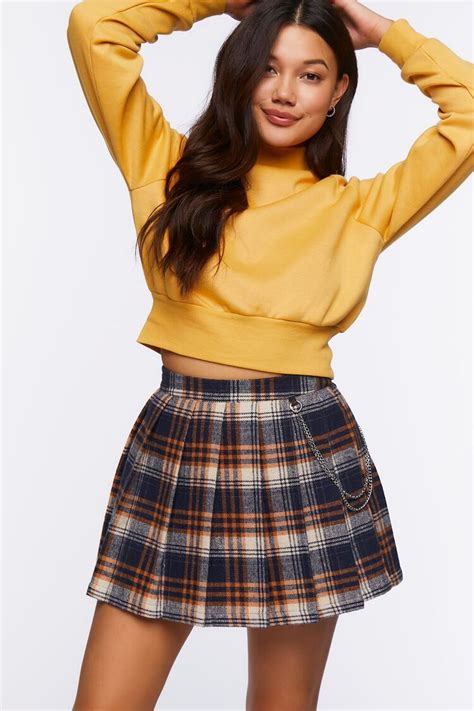 Plaid Wallet Chain Mini Skirt Forever Mini Skirts Bottom