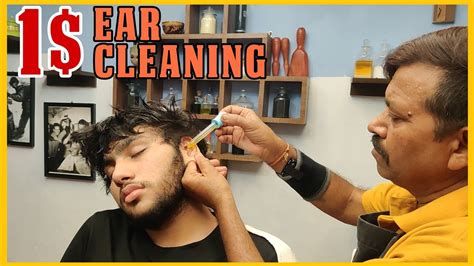 1 Ear Cleaning With Mustard Oil And Head Massage By Street Barber💈