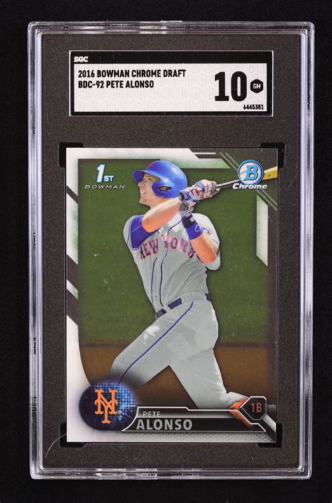 Pete Alonso Bowman Chrome Draft Bdc Rc Sgc Pristine Auction