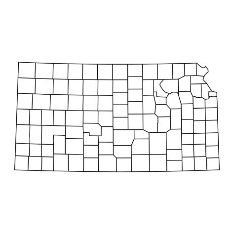 Kansas State Map With Counties Vector Illustration 25451952 Vector Art At Vecteezy