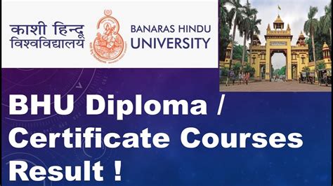 Bhu Diploma Certificate Courses Admission Counselling Result Started