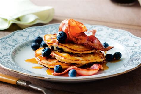 Blueberry Pancakes With Bacon Recipe Blueberry Pancakes Pancakes