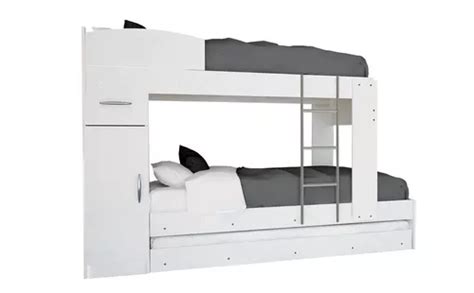 Cama Cucheta Triple Mosconi Dakar Express Plaza Color Blanco