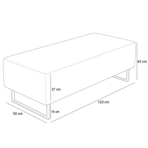 Puff Decorativo Sala de Estar Bali W01 Pés Palito 120x50cm Pied Poule