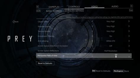 New Prey beta patch on PC adds FOV slider to graphics options