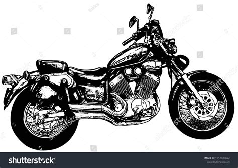 Sketch Illustration Vintage Motorcycle Vector Stock Vector (Royalty ...