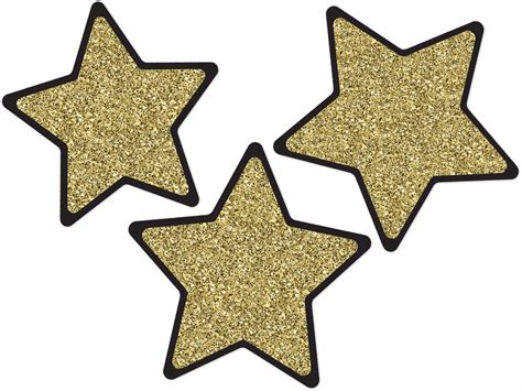 Carson Dellosa Sparkle And Shine Gold Glitter Stars Colorful Cut Outs