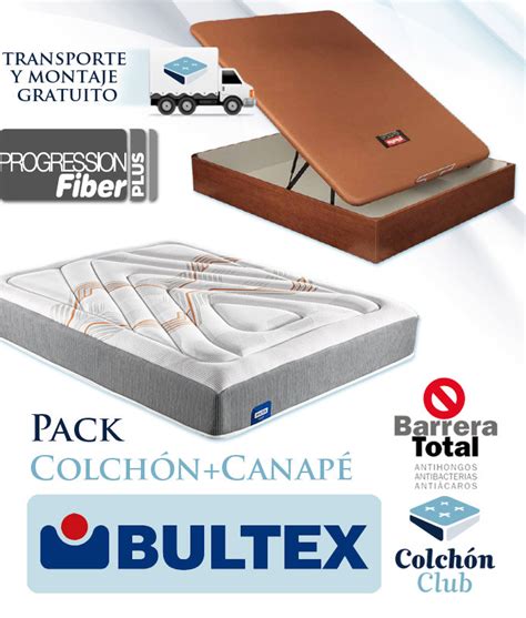 Pack Bultex Colch N Bultex Modelo Casiopea Y Canap Madera Pikolin