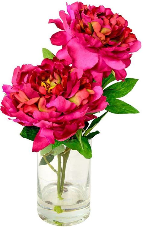 Creative Displays Peony Water Vase Fuchsia Faux Flowers Peony