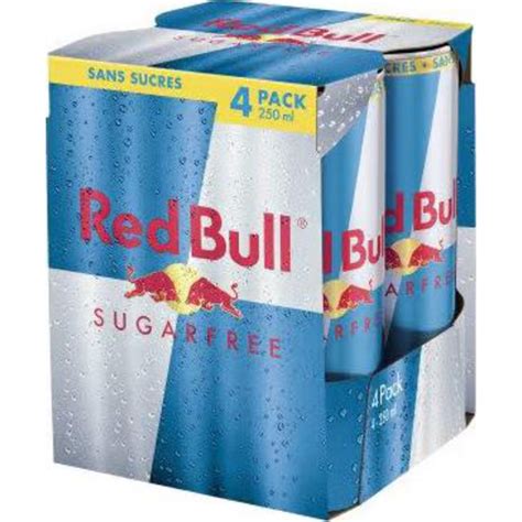 Red Bull Boisson gazeuse énergisante sans sucres 4 x 25cl pack de 4