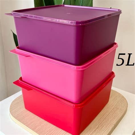 Tupperware Snack Stack Purple Pink Red L L Pc Shopee Malaysia