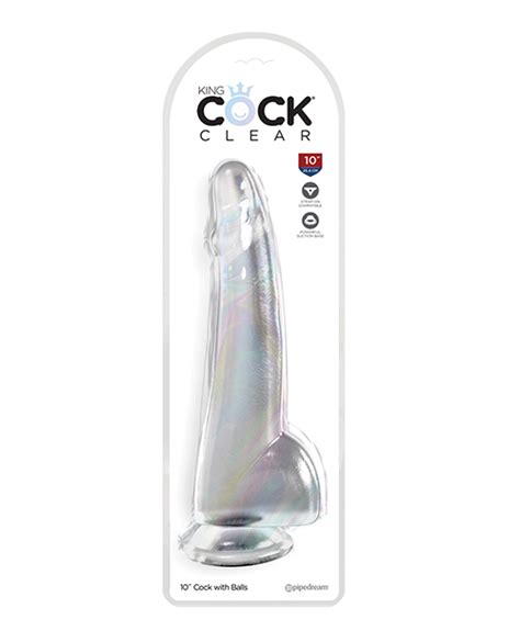 King Cock 10in Dildo W Balls Clear Pipedream Satisfaction