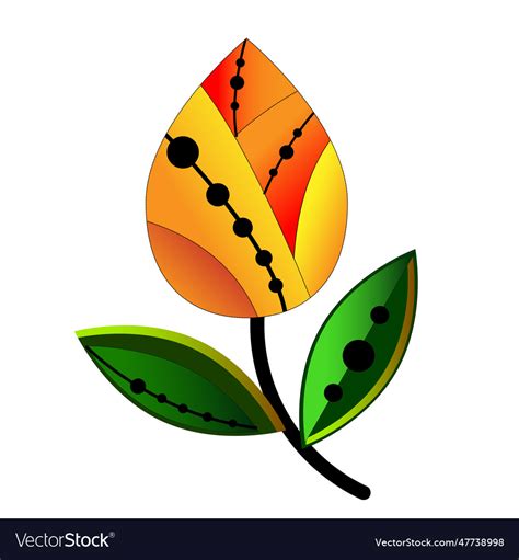 Original orange flower Royalty Free Vector Image