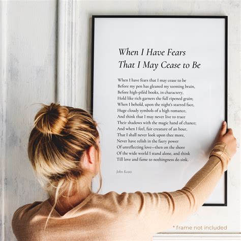 When I Have Fears That By John Keats Poem Print Poetry Print Etsy