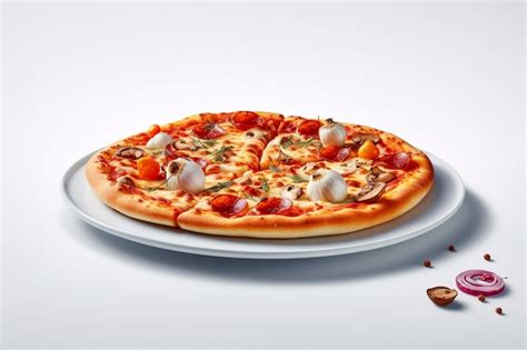 Premium Photo Pizza With Salami And Tomatoes