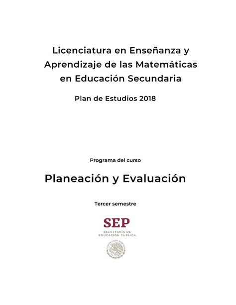 PDF Planeación y Evaluación evaluación desde este enfoque es un