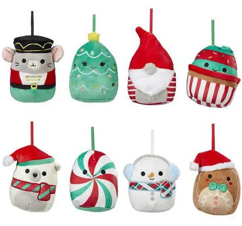 Squishmallows 2022 Holiday Classic Collection Exclusive 4 Plush Ornament 8 Pack Set Kellytoys