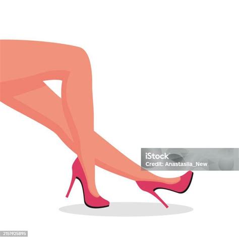 Beautiful Slender Female Legs In Highheeled Shoes Womens Slender Feet Vector Stock Illustration