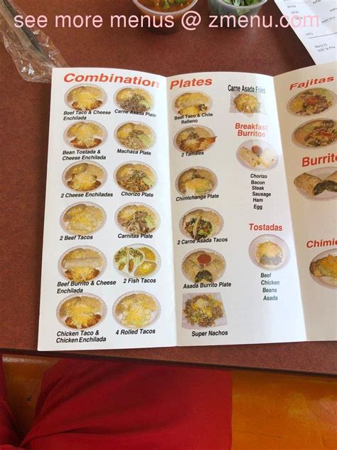 Menu at Paco's Tacos restaurant, Page