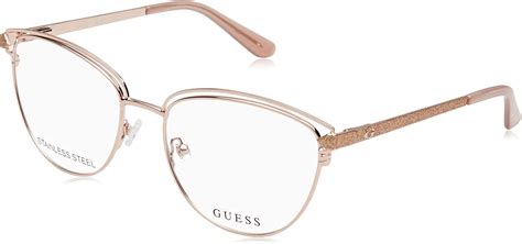 Guess Gu Eyeglass Frames Shiny Rose Gold Frame Shiny Rose Gold