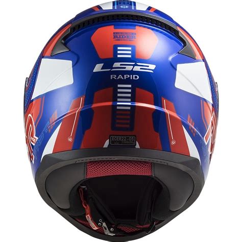 Casco Integrale Moto Ls Ff Rapid Stratus Blu Rosso Bianco Vendita