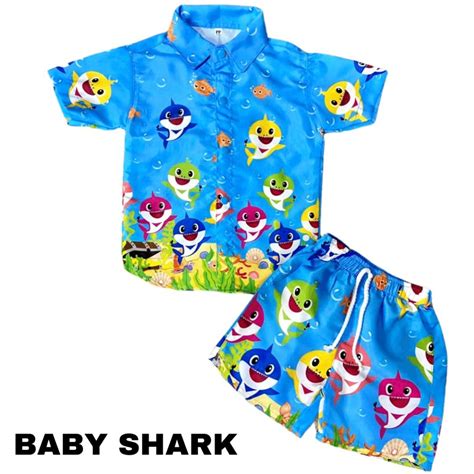 Conjunto Mauricinho Menino Infantil Baby Shark Barato Pronta Entrega