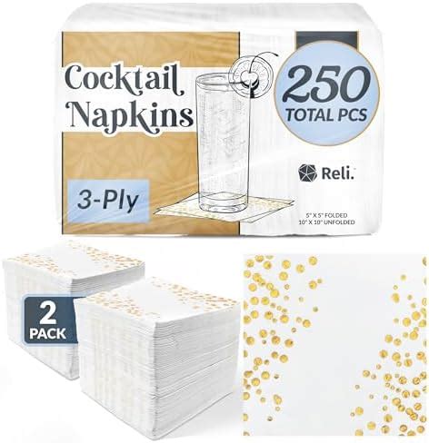 Amazon Pcs Gold Napkins Ply Cocktail Napkins Folded X