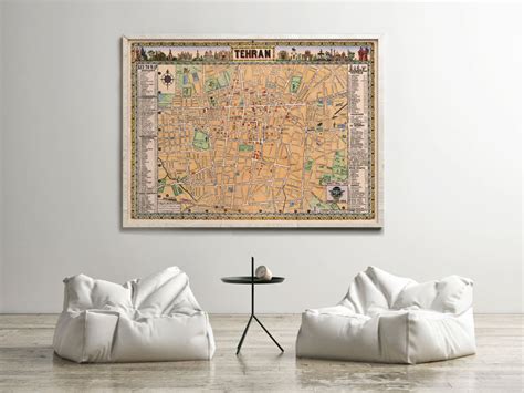 Old Map Of Tehran Iran 1958 Vintage Map Wall Map Print VINTAGE MAPS