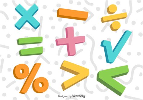 Símbolos De Matemáticas De Vector 3d 113753 Vector En Vecteezy