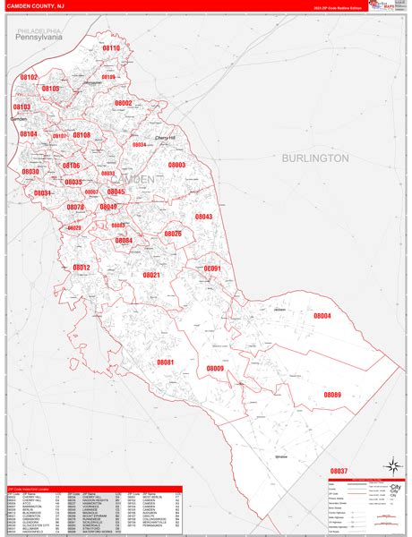 Wall Maps Of Camden County New Jersey