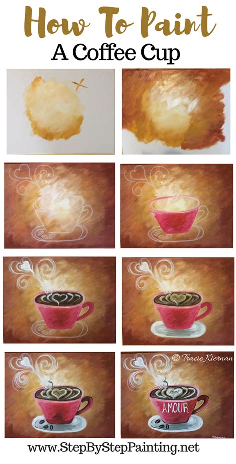 Coffee Cup Painting Step By Step Painting For Beginners Coffee