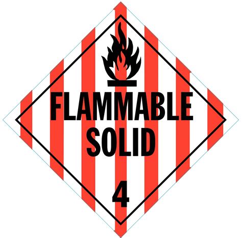 Flammable Solid In Label Wd Dot Container Placard Fm Dotp