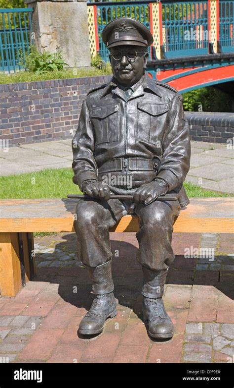 Statue of Captain Mainwaring, Arthur Lowe's Dad’s Army character Thetford Norfolk England Stock ...