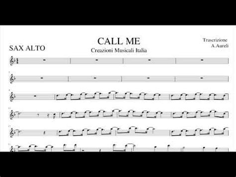 CALL ME BASE E SPARTITI PER SAX ALTO E TENORE YouTube