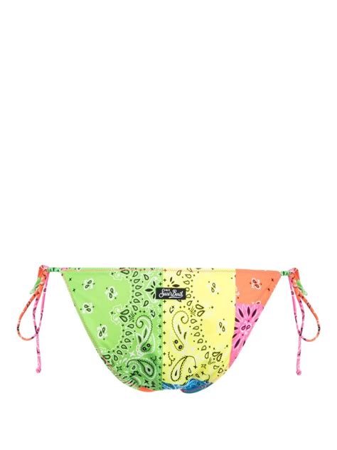 Mc Saint Barth Paisley Print Bikini Bottoms Farfetch