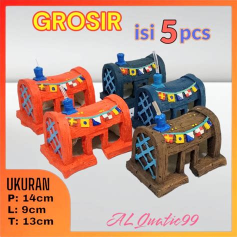 AL QUATIC99 GROSIR Hiasan Aquarium Crusty Crab Restoran Tuan Crab Spongebob Bikini Buttom