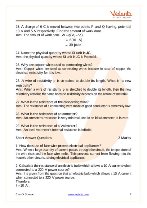 Cbse Class Science Chapter Electricity Important Questions