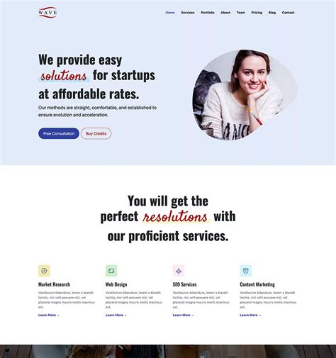 Wave Free Bootstrap Multipurpose One Page Template Bootstrapbrain