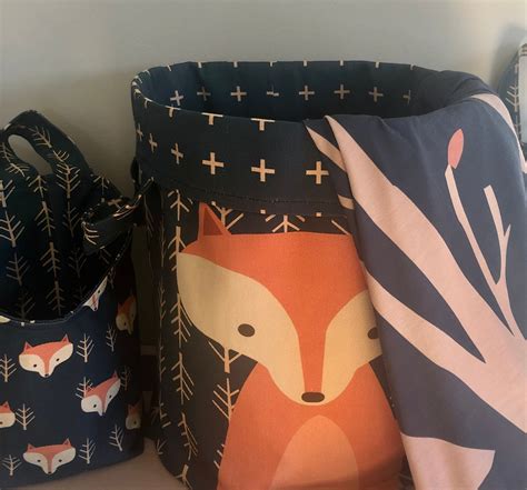 Woodland Nursery Décor Fox Storage Basket Boy Nursery Woodland Etsy