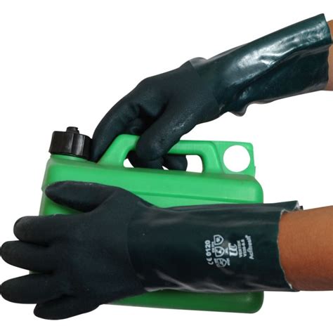 Green Double Dipped 14 Pvc Gauntlets V335 Uk