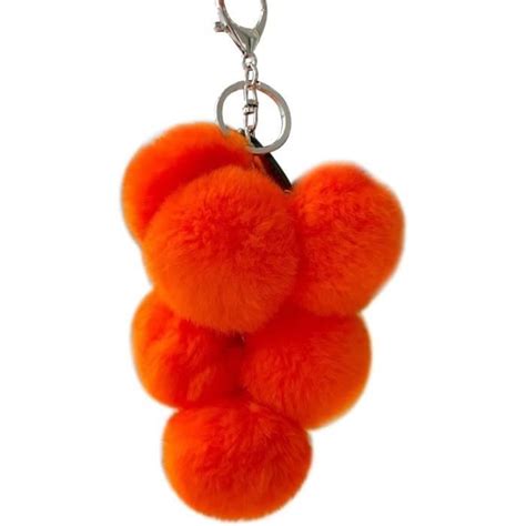 Fruits Raisins Pompon Porte Cl Porte Clef Femme Pompon Fourrure