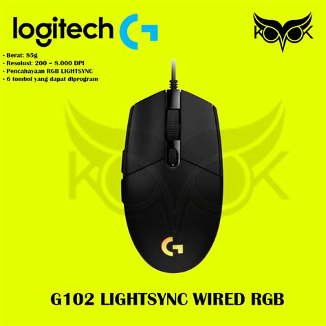 Jual Logitech G102 Lightsync Mouse Gaming Wired Rgb Shopee Indonesia