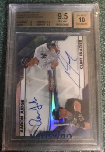 Aaron Judge Bowman S Dual Autograph Auto Rc Bgs Gem