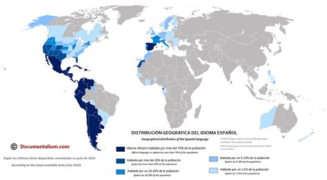 Geographical Distribution Of The Spanish Language World Map Rmapporn